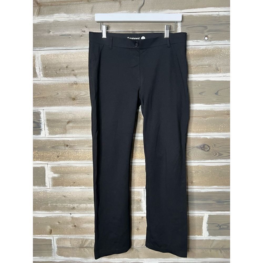 Betabrand Women's High Rise Straight Leg Black Classic Dress Yoga Pants Size LP